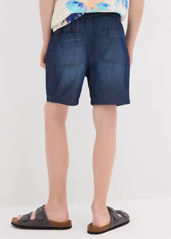 Pantaloncini di jeans con cinta elastica in cotone biologico, regular fit, bonprix