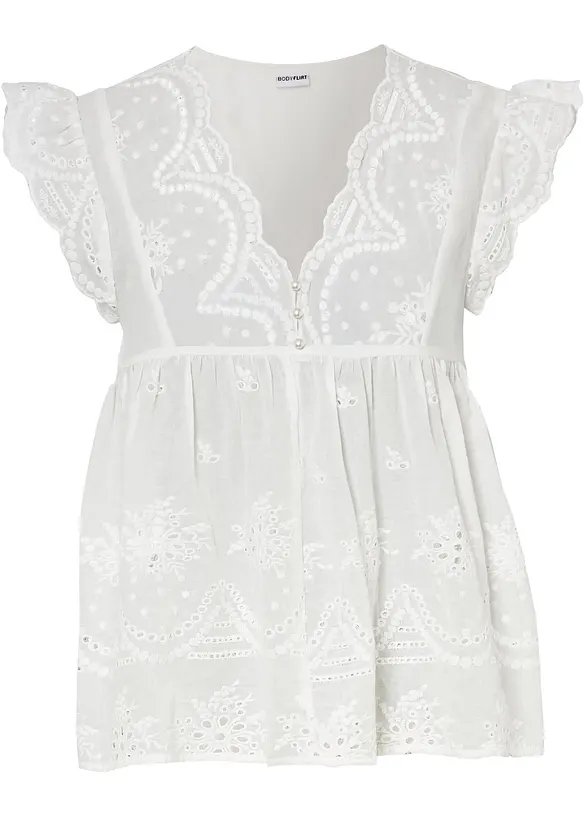 Blusa con pizzo, bonprix