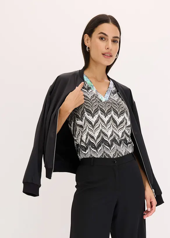 Top con paillettes, bonprix