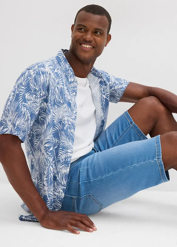 Bermuda di jeans in felpa con taglio comfort, regular fit, bonprix