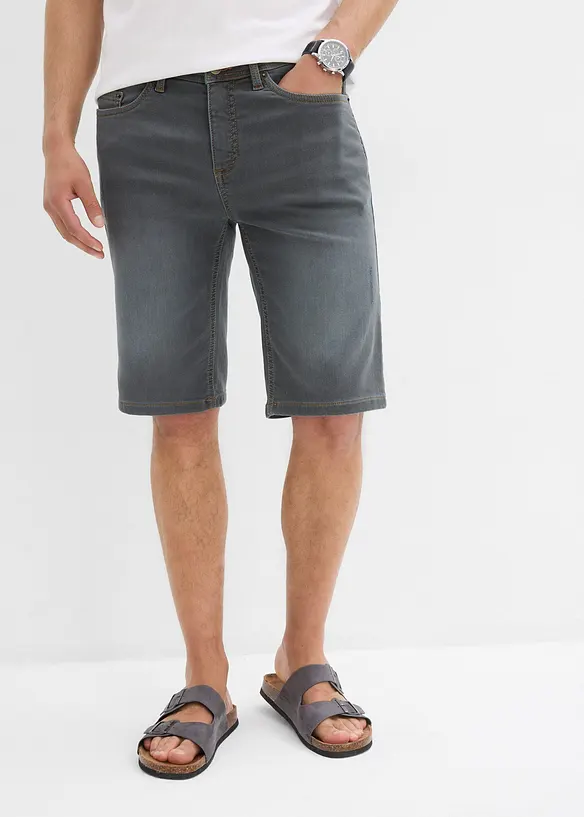 Bermuda di jeans in felpa con taglio comfort, regular fit, bonprix