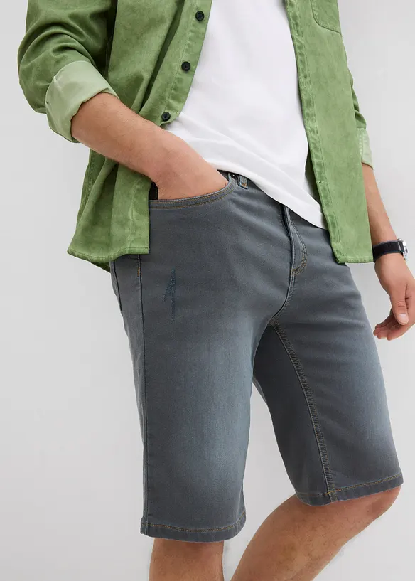 Bermuda di jeans in felpa con taglio comfort, regular fit, bonprix