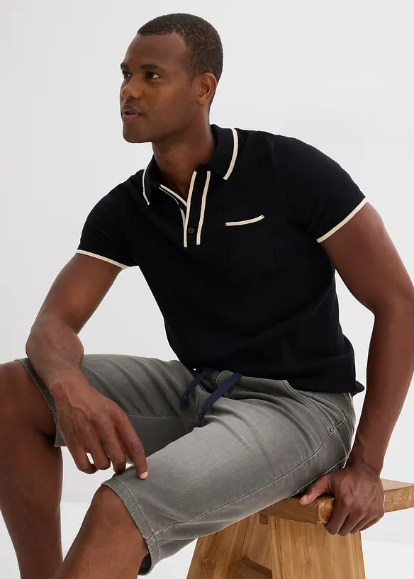 Bermuda di jeans in felpa con taglio comfort, regular fit, bonprix