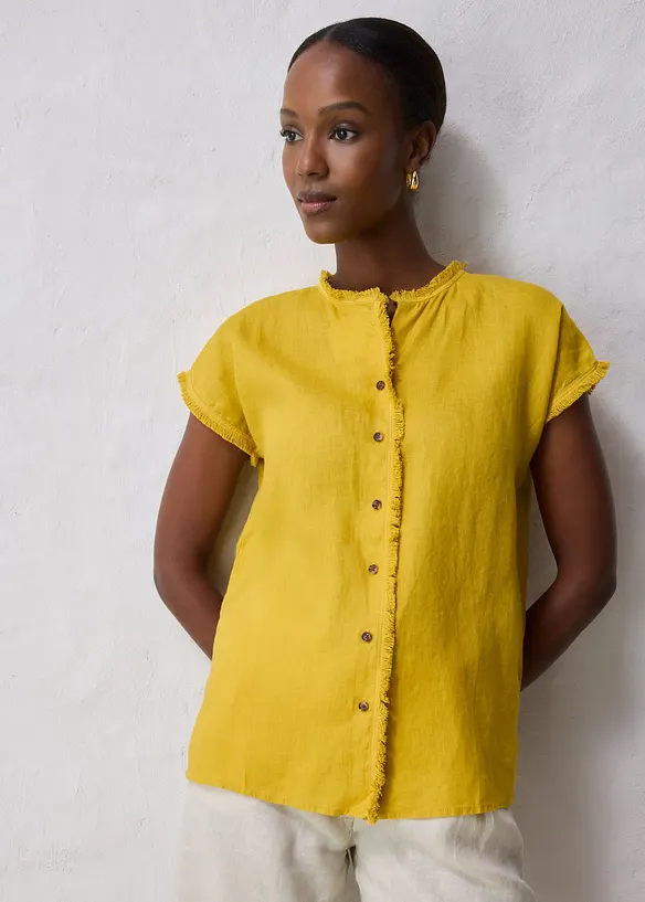 Blusa a tunica in puro lino, bonprix