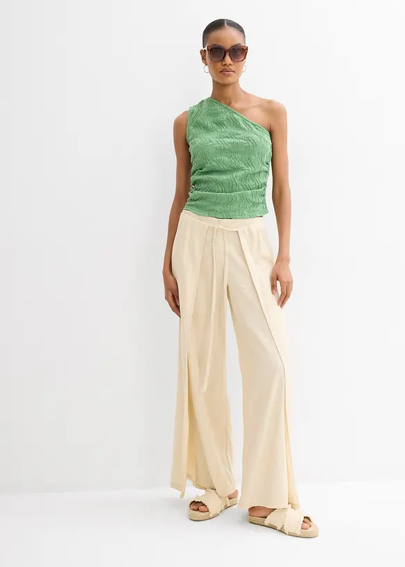 Top monospalla con effetto strutturato, bonprix