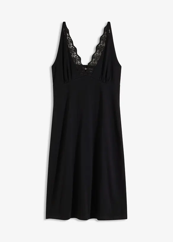 Camicia da notte con spalline sottili e scollatura con pizzo, bonprix