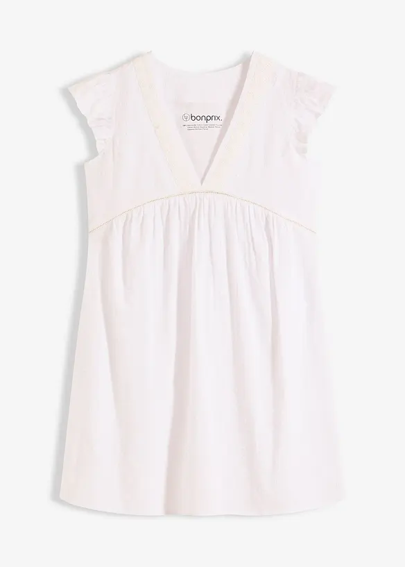Camicia da notte oversize leggera in tessuto a trama operata, bonprix