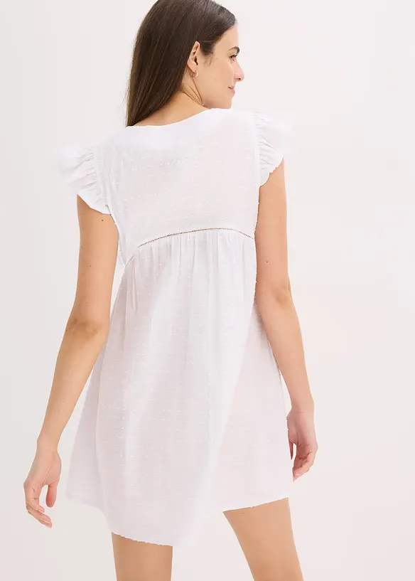Camicia da notte oversize leggera in tessuto a trama operata, bonprix