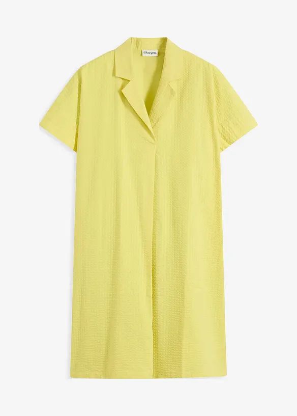 Abito largo in cotone con piega, bonprix