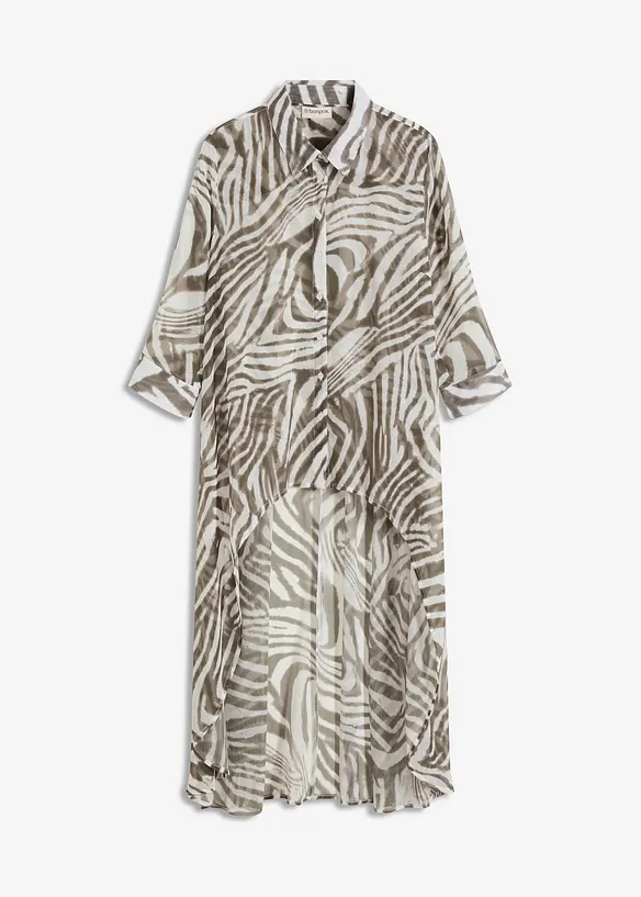 Camicia lunga in chiffon, bonprix