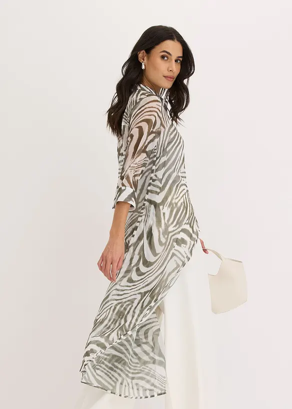 Camicia lunga in chiffon, bonprix