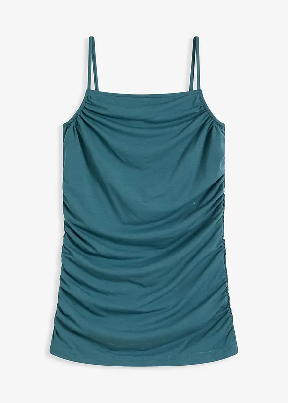 Top con spalline sottili e arricciature, bonprix