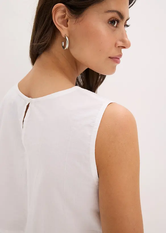 Top con spacco e ricami traforati, bonprix