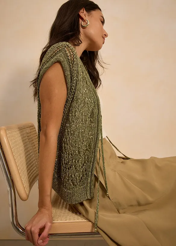 Cardigan traforato con viscosa, bonprix