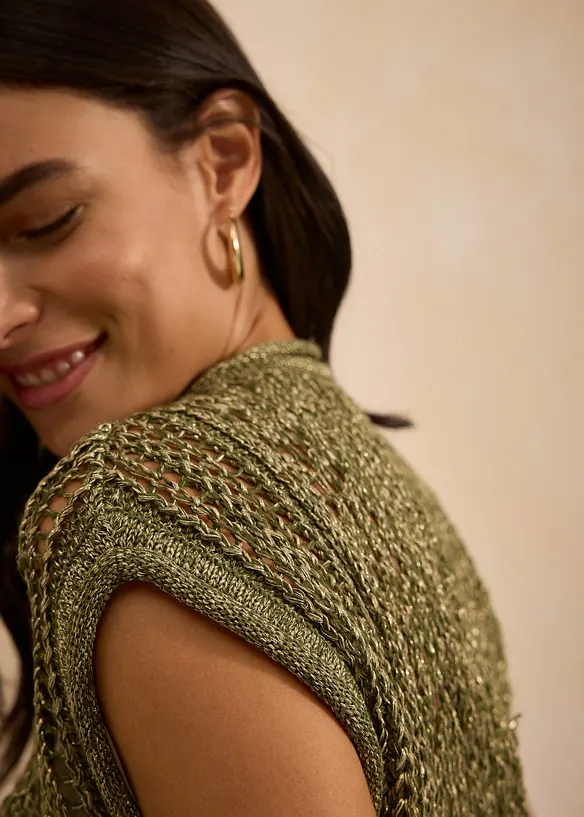 Cardigan traforato con viscosa, bonprix