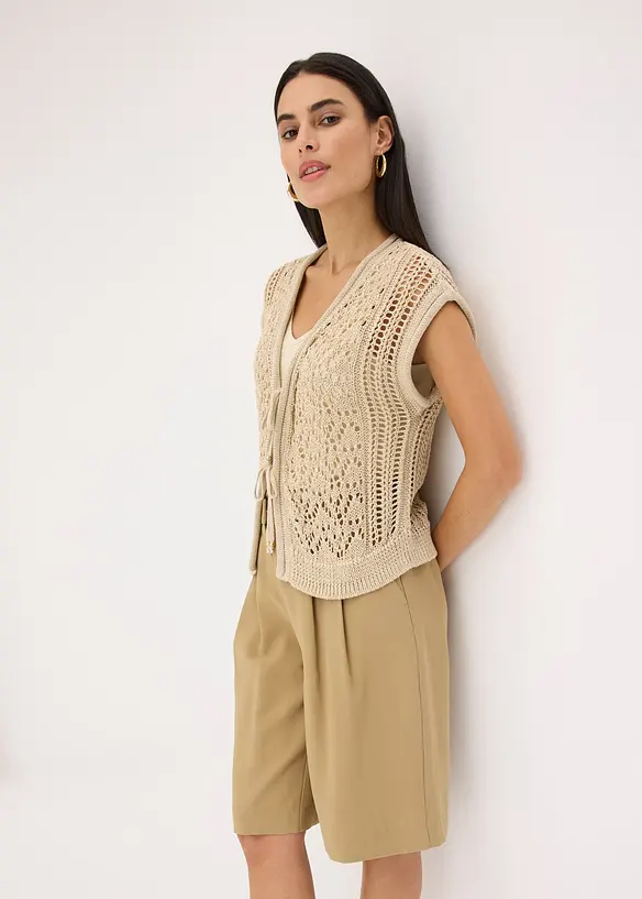 Cardigan traforato con viscosa, bonprix