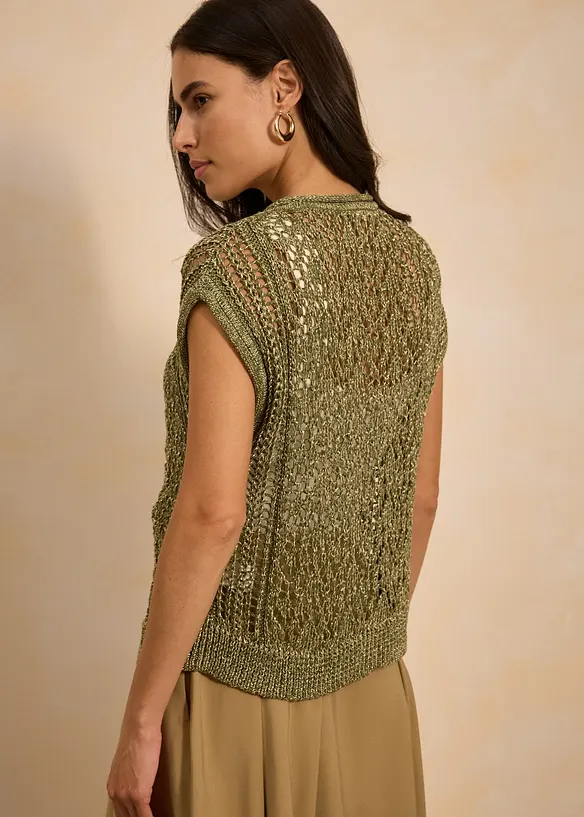 Cardigan traforato con viscosa, bonprix