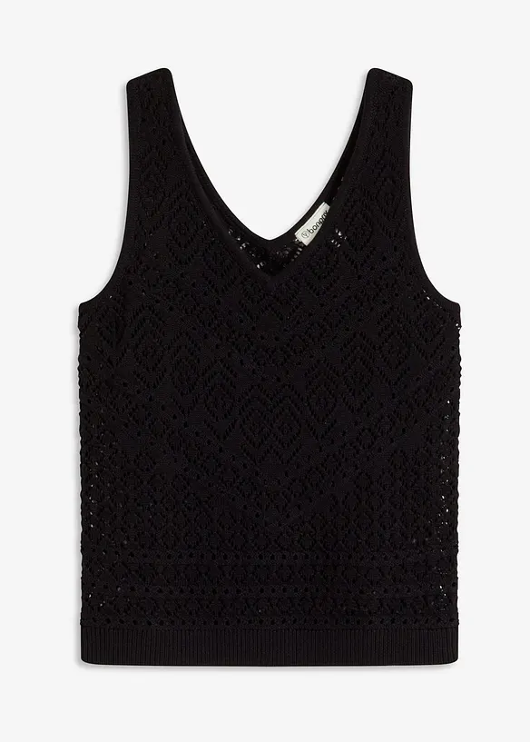 Top in maglia traforato, bonprix