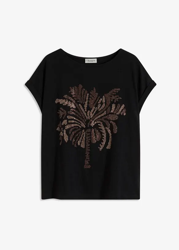 Maglia in cotone con borchiette applicate, bonprix
