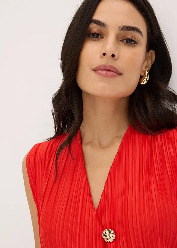 Top plissettato, bonprix