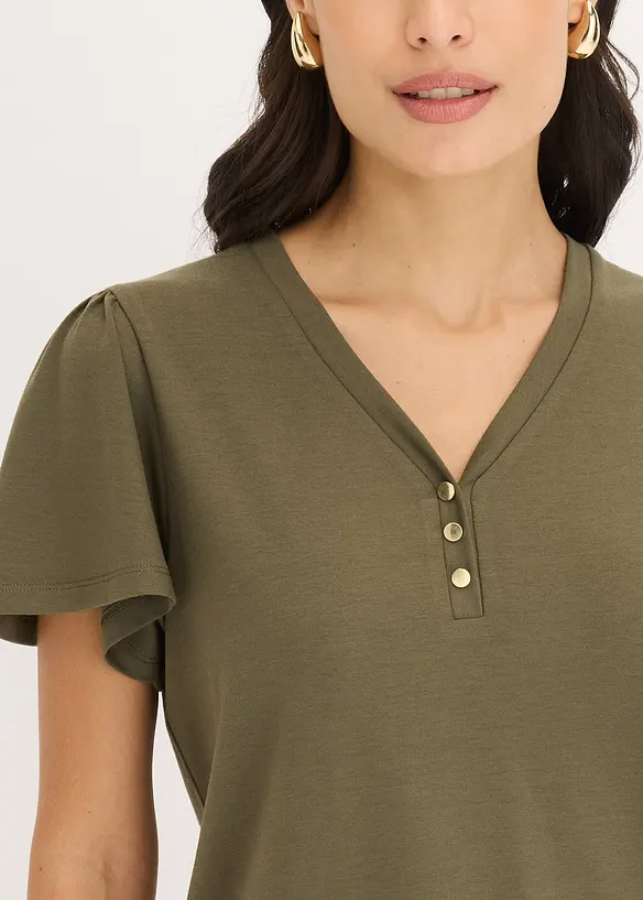 Maglia in viscosa con bottoni, bonprix