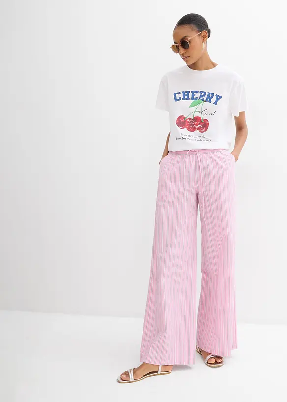 T-shirt in puro cotone biologico, con stampa, bonprix