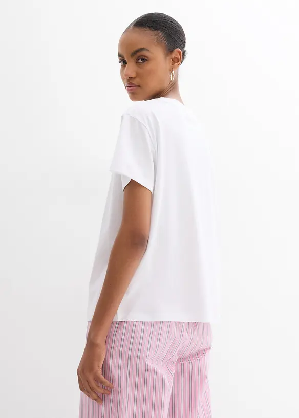 T-shirt in puro cotone biologico, con stampa, bonprix