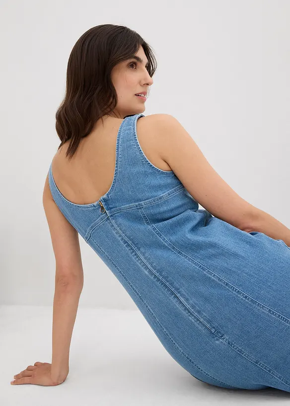 Abito di jeans in cotone biologico elasticizzato, bonprix
