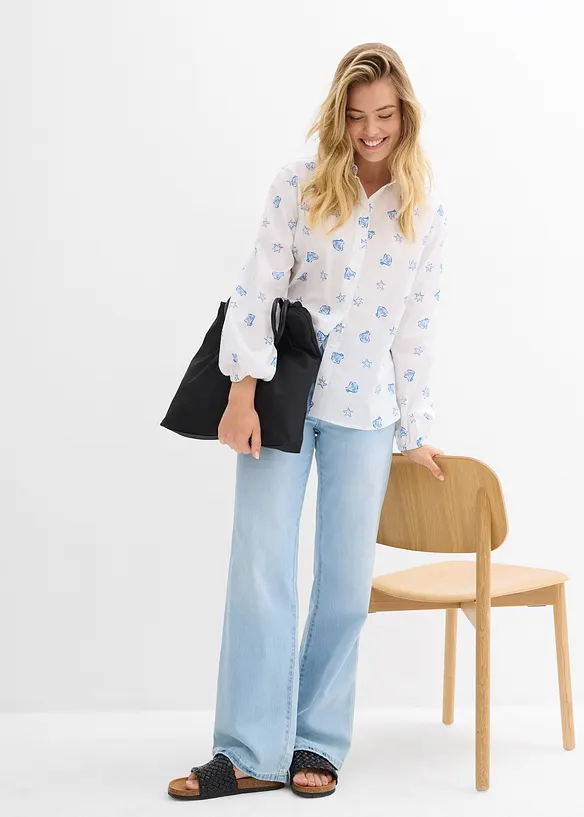 Blusa oversize in puro cotone, bonprix