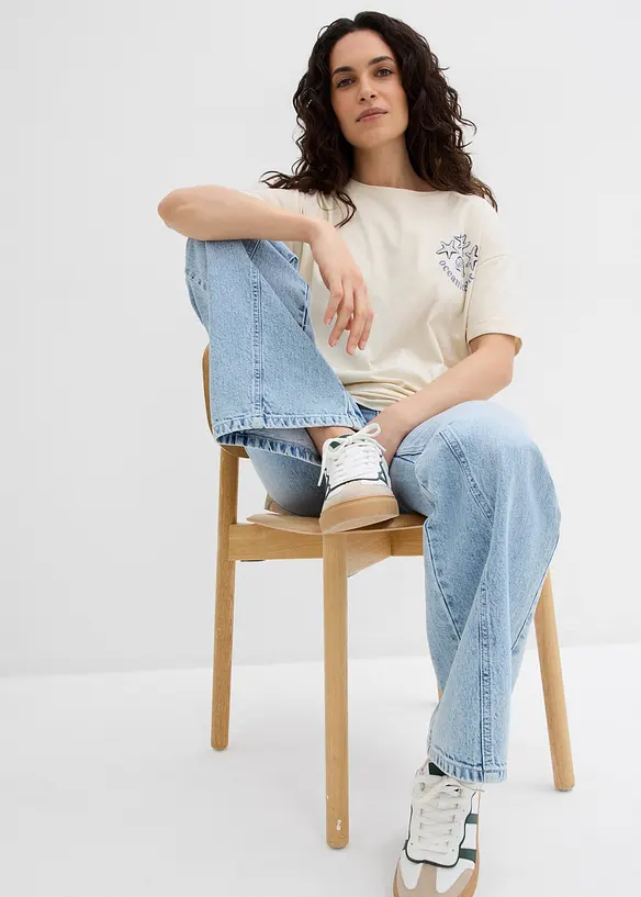 Maglia taglio boxy in puro cotone, bonprix