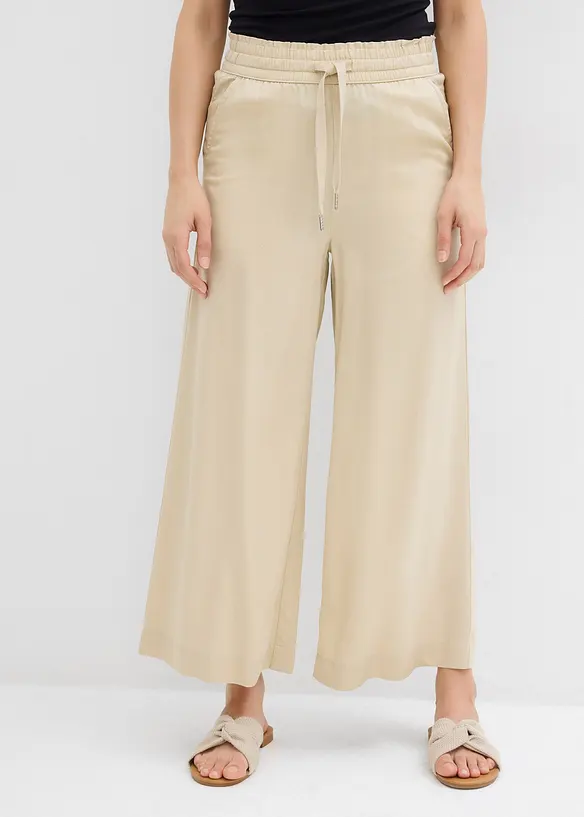 Pantaloni  a 7/8 in lyocell con elastico in vita, bonprix