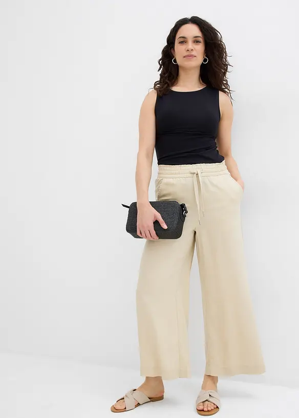 Pantaloni  a 7/8 in lyocell con elastico in vita, bonprix
