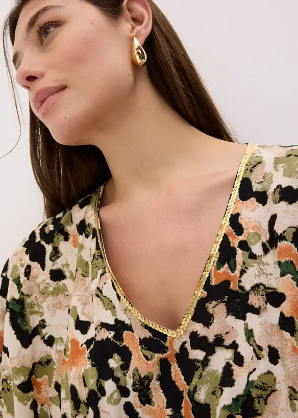 Abito lungo in viscosa fluente con paillettes, bonprix