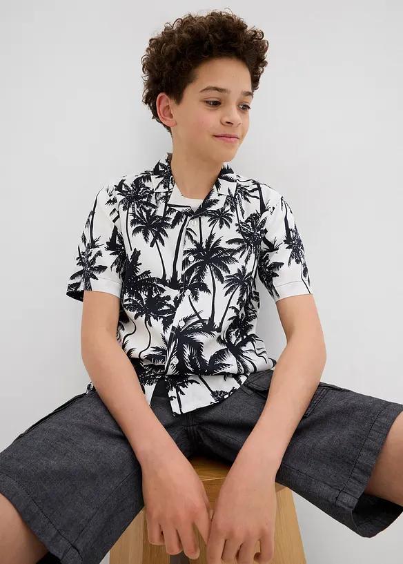 Camicia a maniche corte in morbida viscosa, bonprix