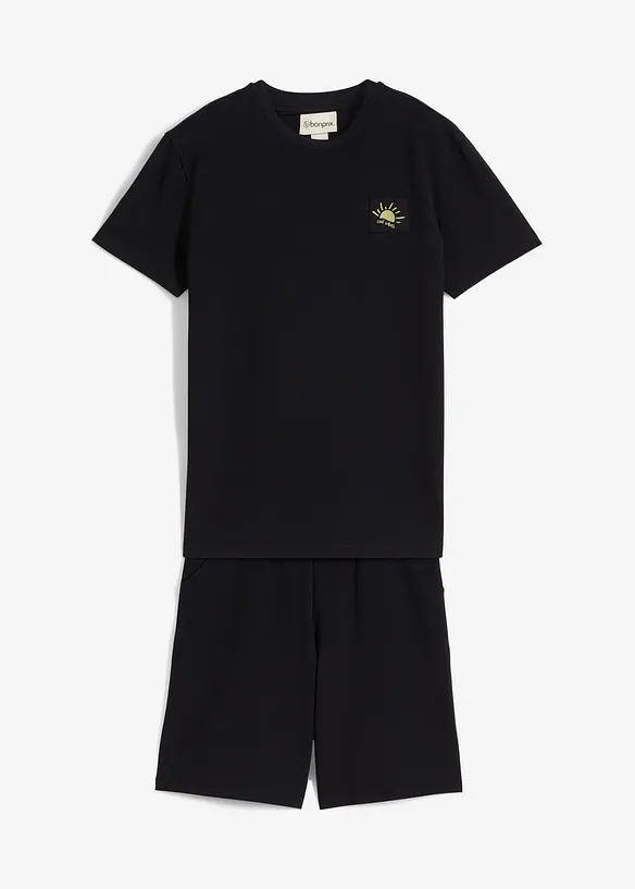 T-shirt e pantaloni corti in cotone biologico (set 2 pezzi), bonprix