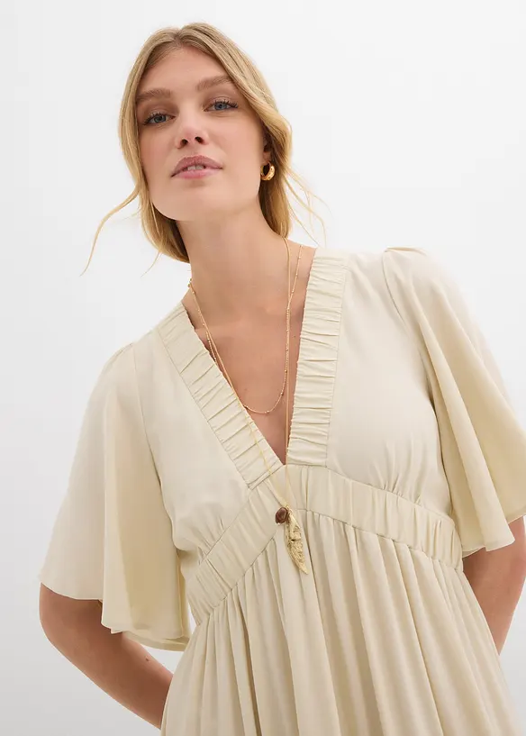 Abito lungo a balze in viscosa fluente, bonprix