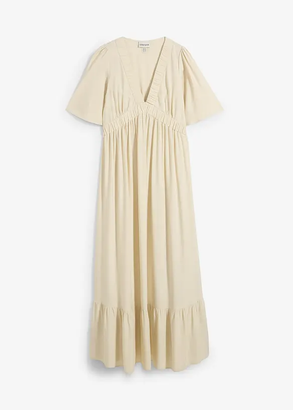 Abito lungo a balze in viscosa fluente, bonprix