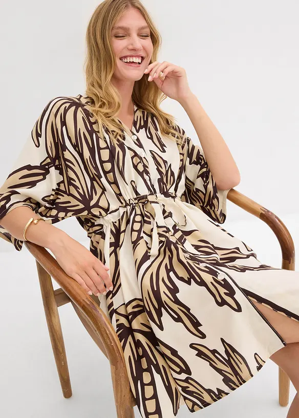 Miniabito con maniche a kimono in viscosa fluente, bonprix