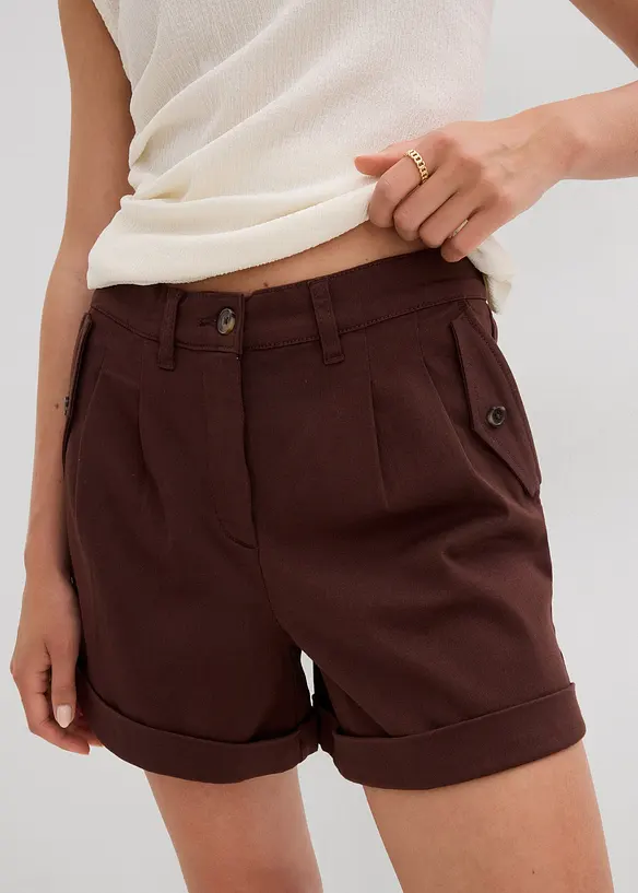 Shorts in twill a vita alta, bonprix