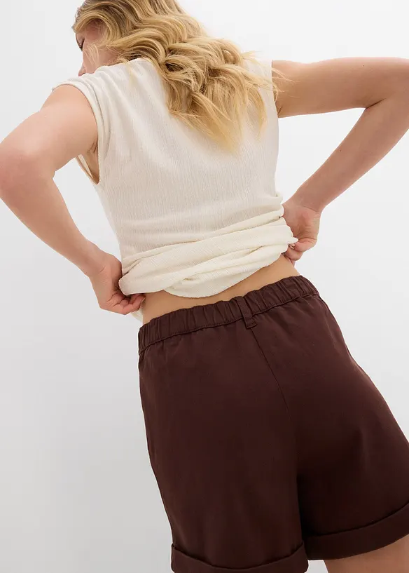 Shorts in twill a vita alta, bonprix