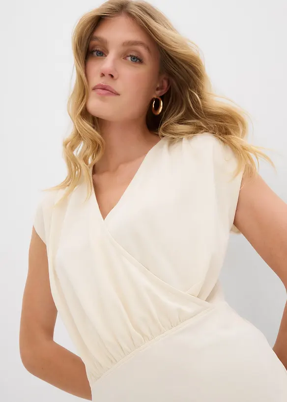 Maglia a portafoglio in misto viscosa fluente, bonprix