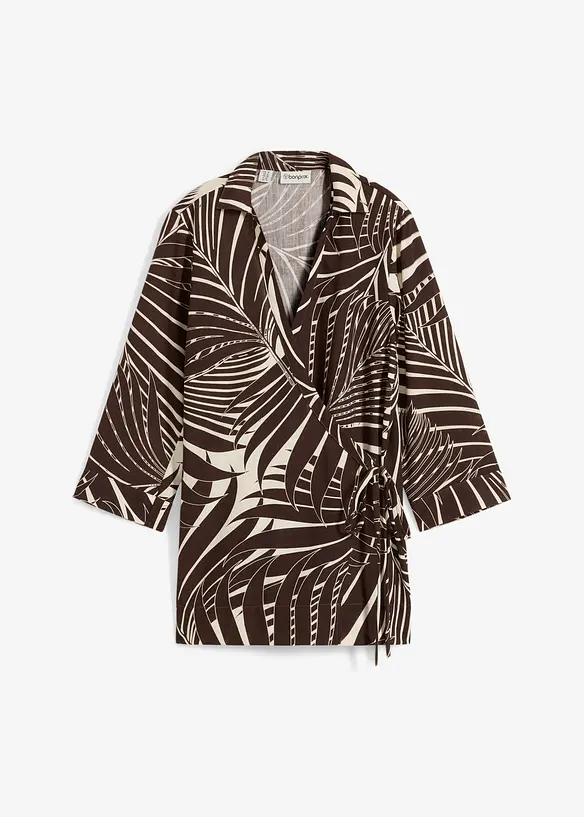 Blusa con maniche a kimono in simil lino, bonprix