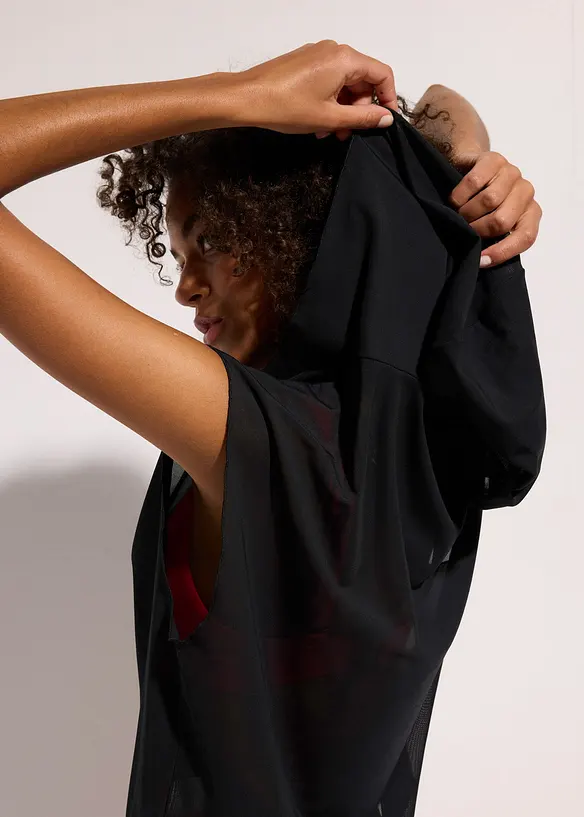 Maglia copricostume trasparente con cappuccio, bonprix