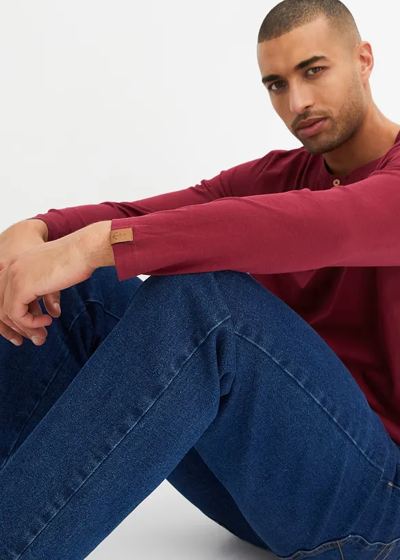Maglia serafino a maniche lunghe (pacco da 2) in puro cotone biologico, bonprix