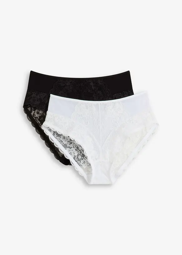 Slip alto con pizzo delicato (pacco da 2), bonprix