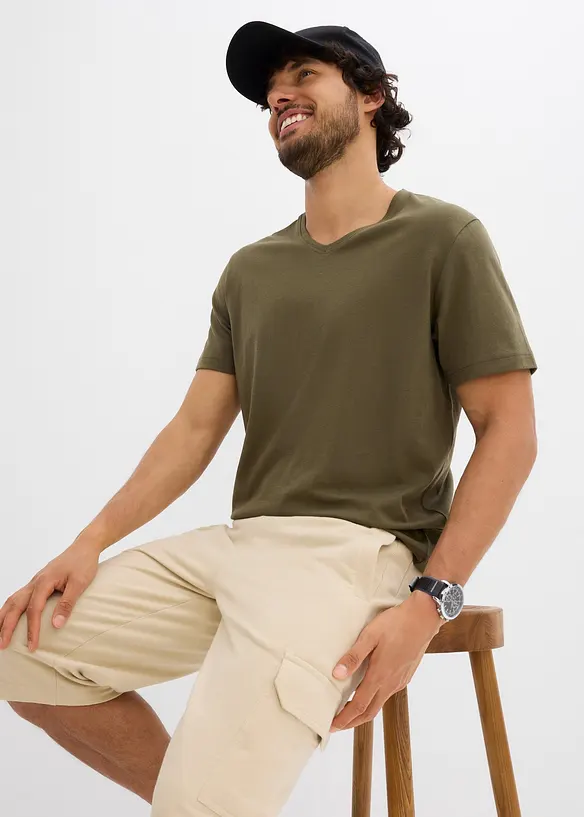 T-shirt con scollo a V (pacco da 3), bonprix