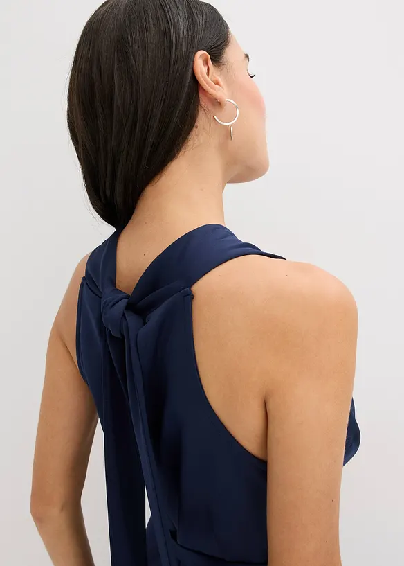Abito midi effetto portafoglio con inserto plissettato, bonprix