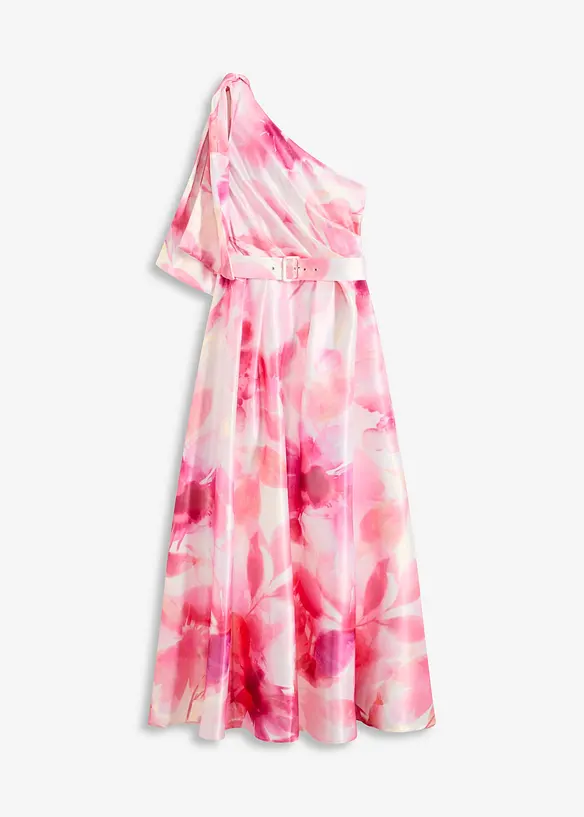 Abito monospalla in satin lucido, bonprix