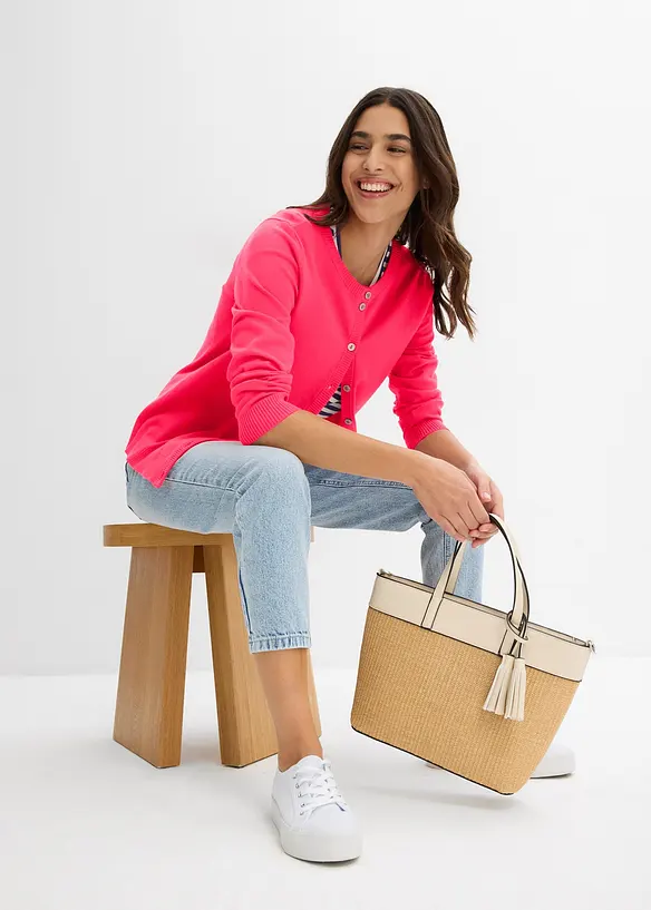 Cardigan con scollo rotondo, bonprix