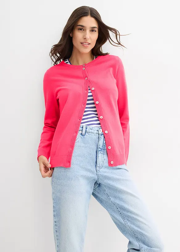 Cardigan con scollo rotondo, bonprix